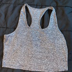 Womens Gray Athletic Tank top/crop Top